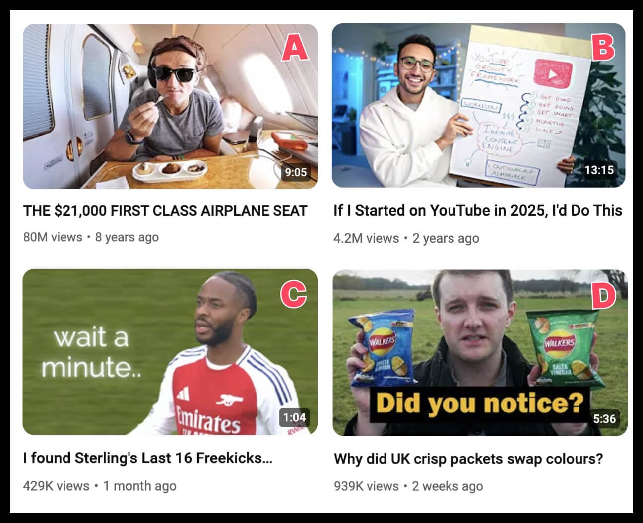 Four YouTube videos