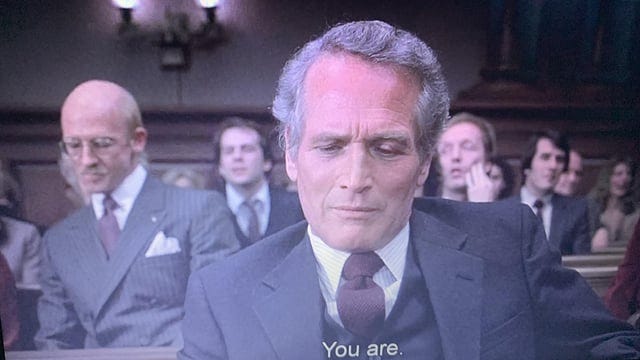 r/No_Small_Parts - Bruce Willis, over Paul Newman’s right shoulder, at the end of The Verdict (1982)