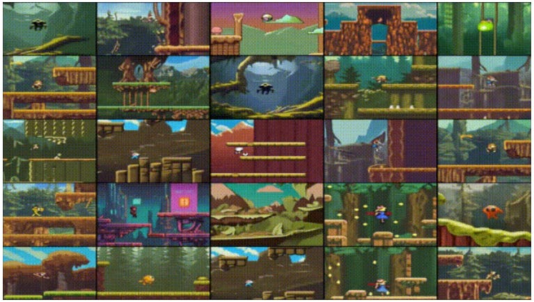 Google Genie collage of playable worlds