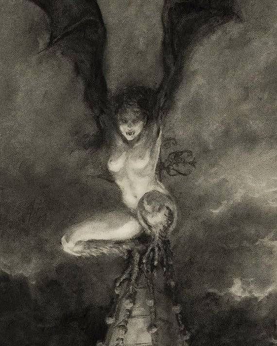 This may contain: a drawing of a woman with wings on her back