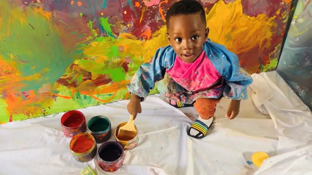 Ace-Liam Nana Sam Ankrah - at the age of 1 year 152 days - is the world’s youngest male artist