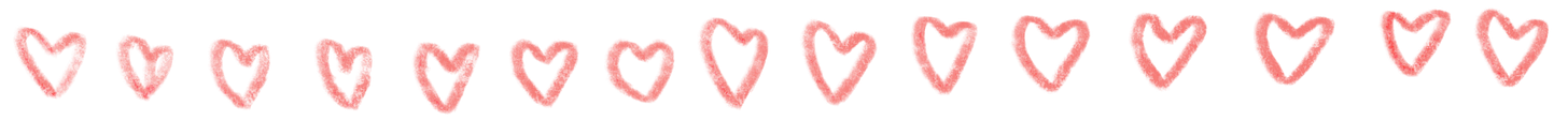 row of hearts