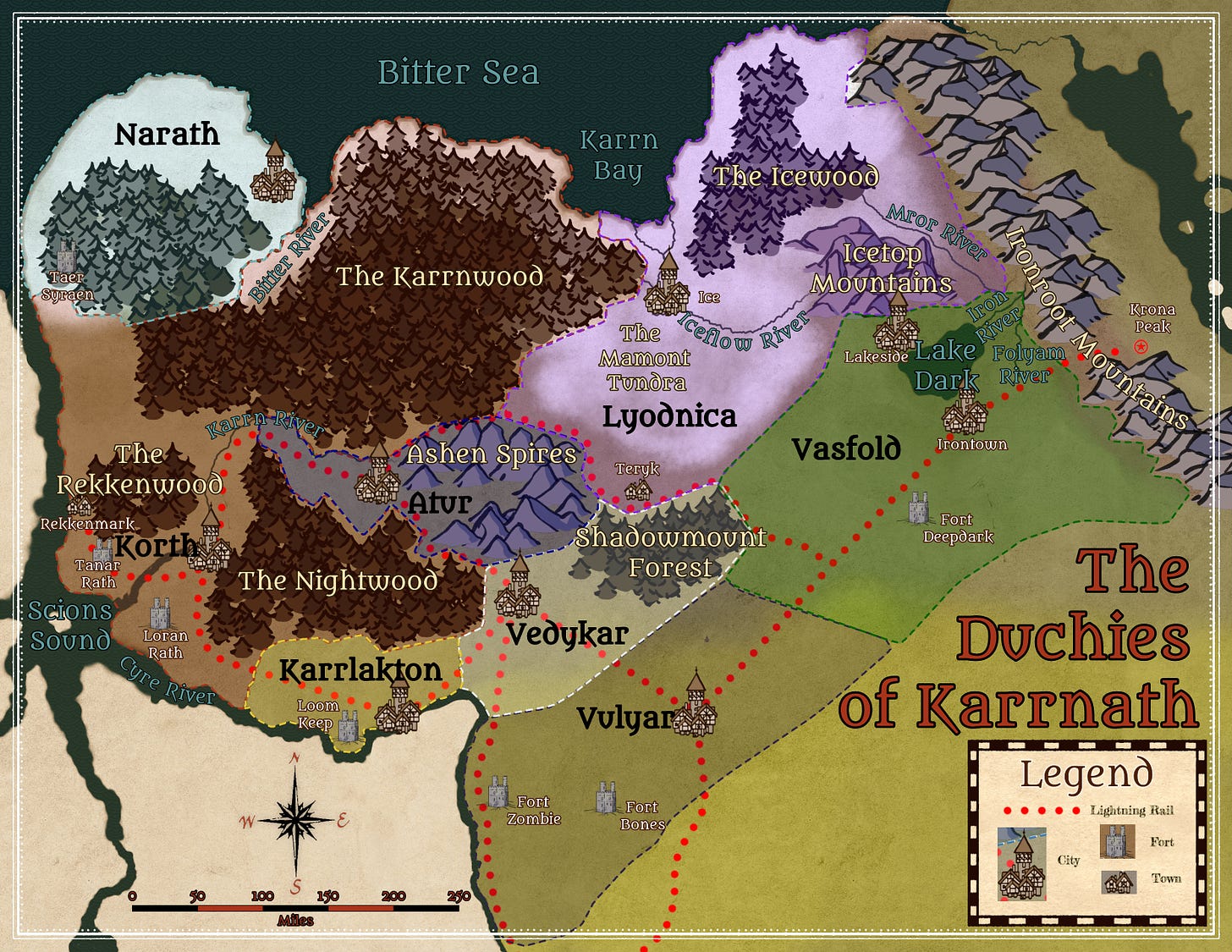 A map of the Duchies of Karrnath