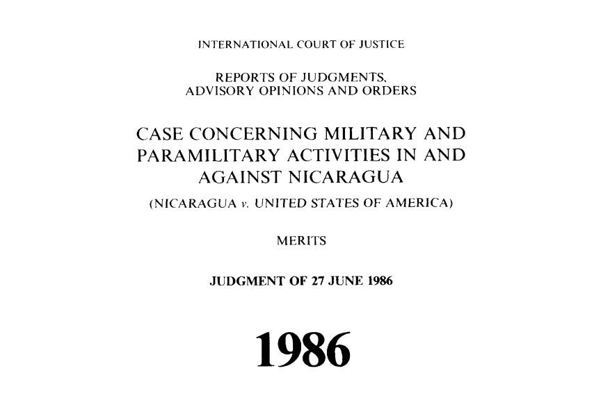 ICJ Nicaragua v USA 1986