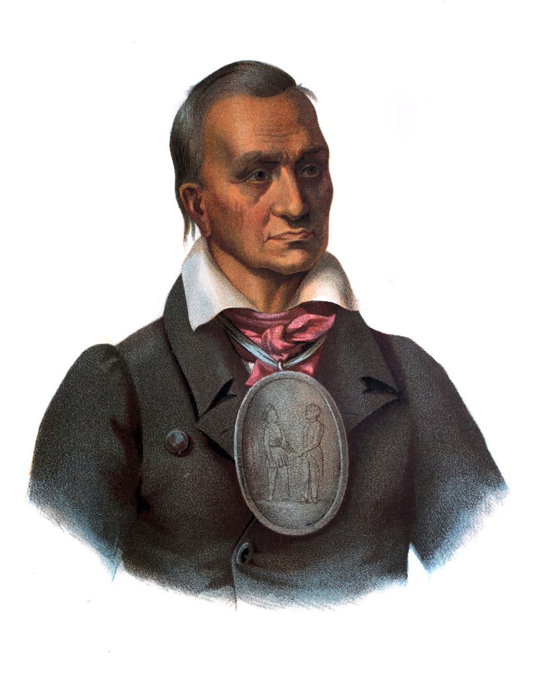 Red Jacket, chief of the Seneca (Iroquois) tribe, and signatory to the Treaty of Canandaigua. Red Jacket, chief of the Seneca (Iroquois) tribe, and signatory to the Treaty of Canandaigua.