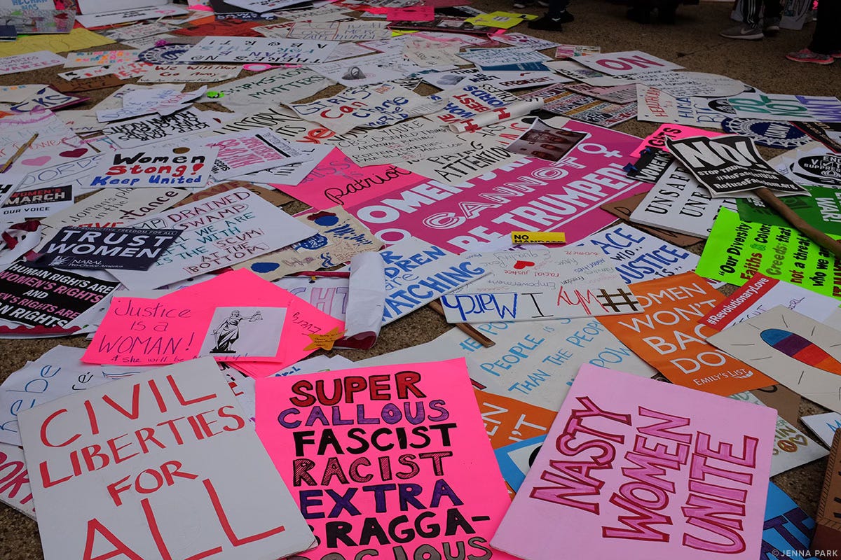 Signs from the 2017 DC women's March