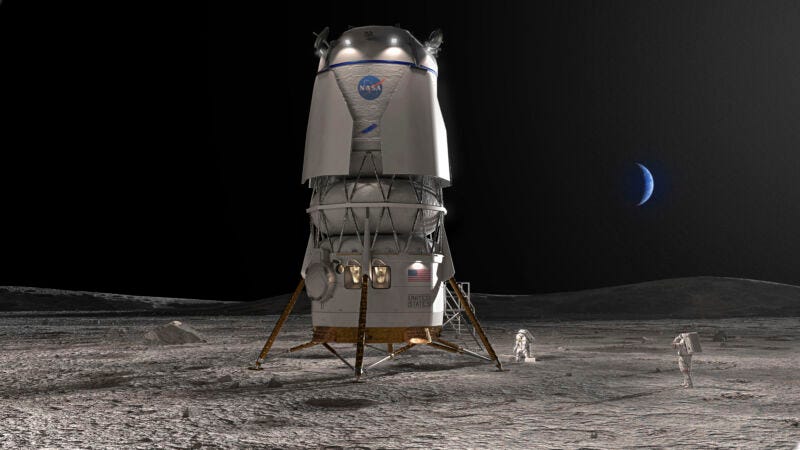 An artist's concept of Blue Origin's Blue Moon lunar lander.