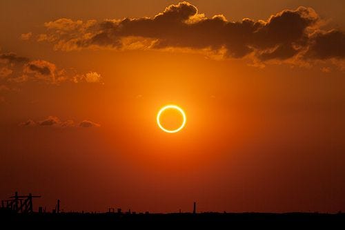 Perfect Ring of Fire - Annular Solar Eclipse | Solar eclipses, Solar  eclipse, Sunrise sunset