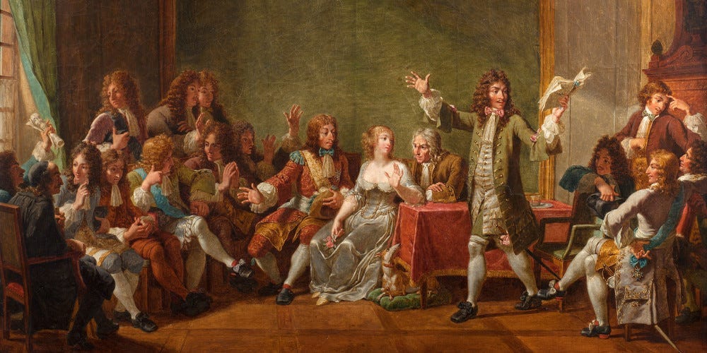 Nicolas André Monsiau, Molière reading Tartuffe at Ninon de Lenclos’s, 1802