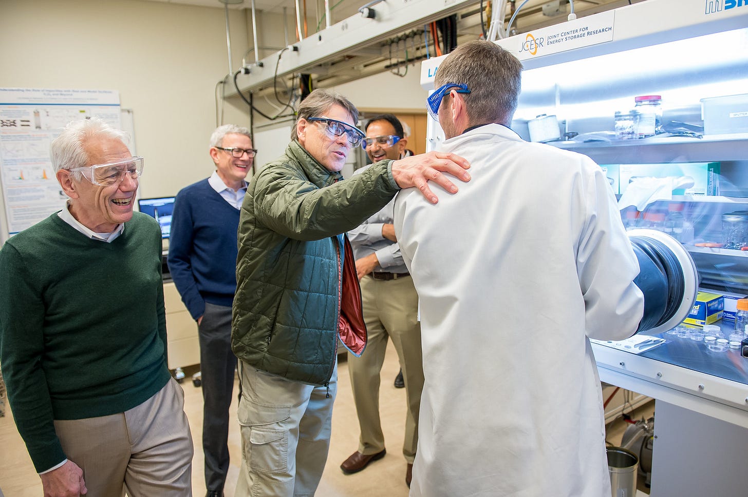 Perry with lab workers