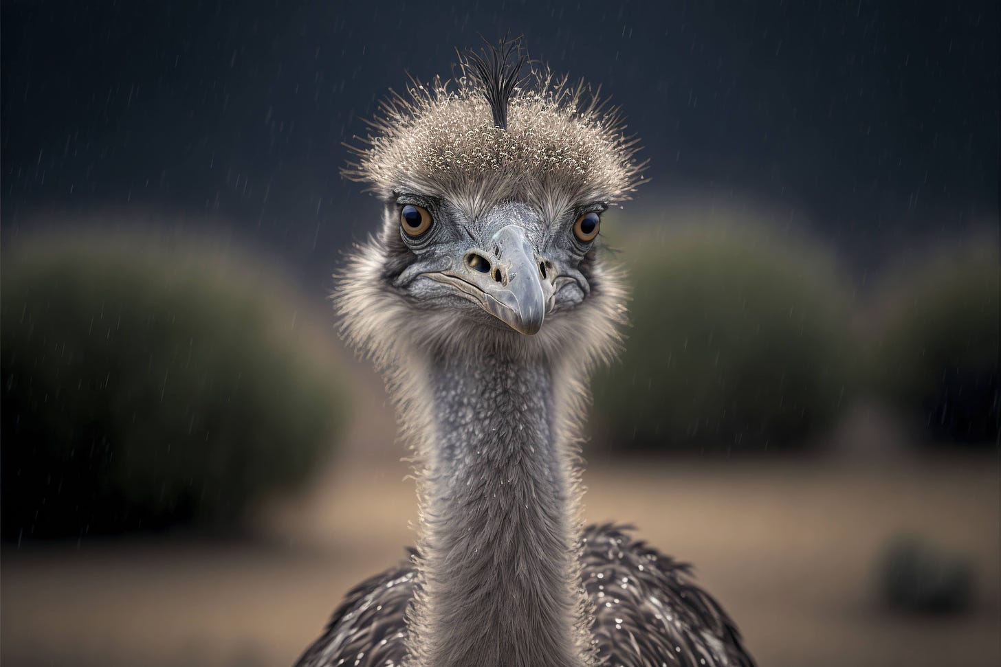 Stunning wild ostrich from nature