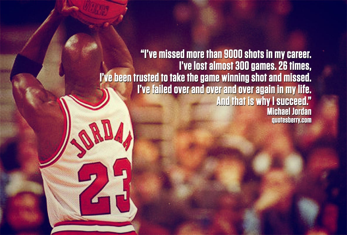 I've missed more than 9000 shots in my career.... | Quotes Berry : Tumblr  Quotes Blog | Michael jordan quotes, Jordan quotes, Michael
