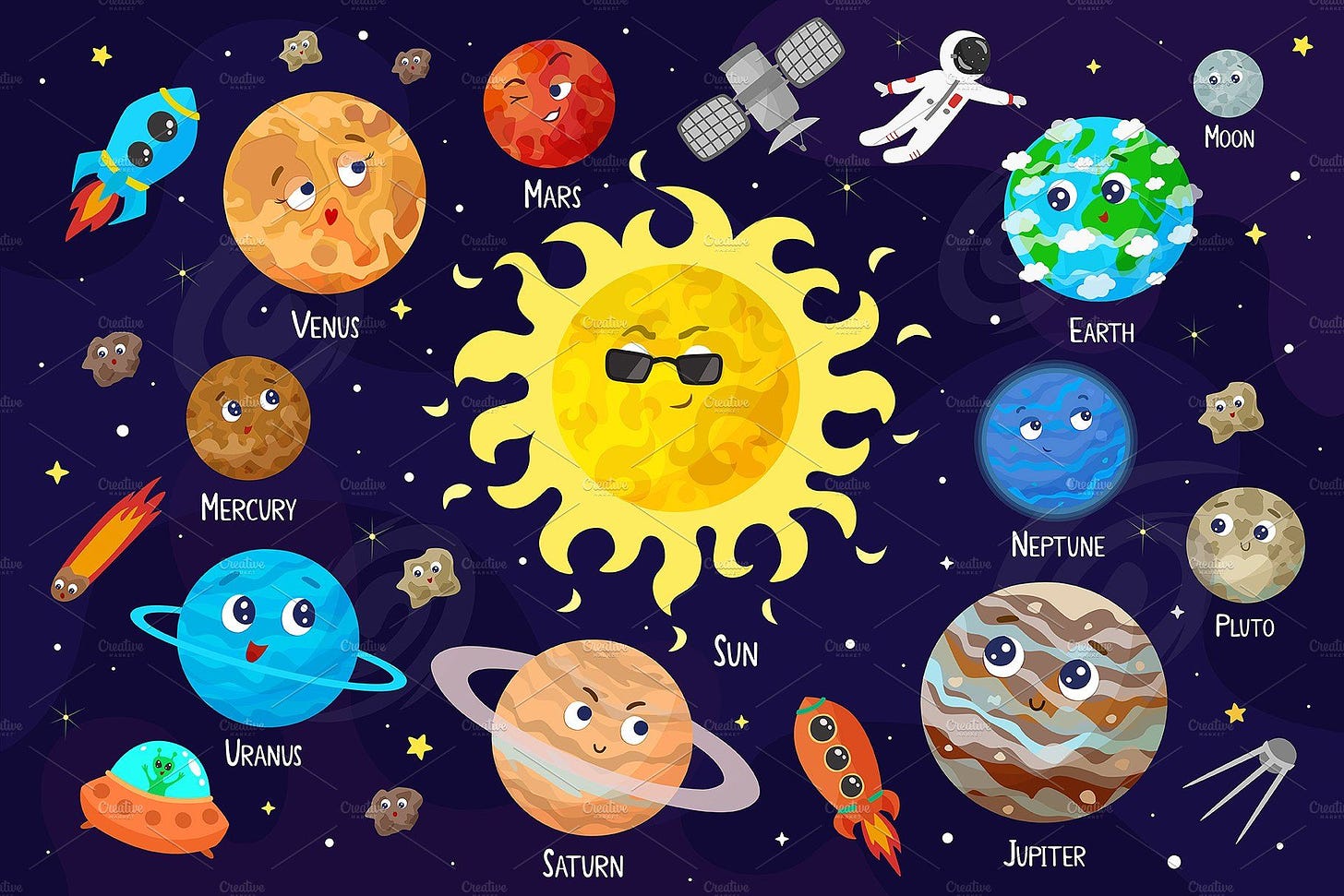 Outer Space for kids by SvetaDraws on @creativemarket Preschool Rules ...