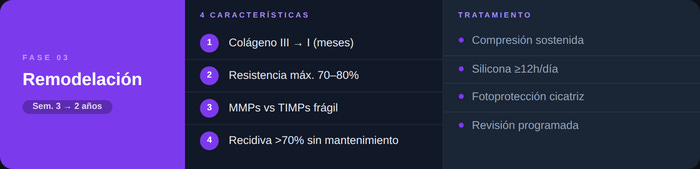 Diagrama fase de remodelación de la cicatrización