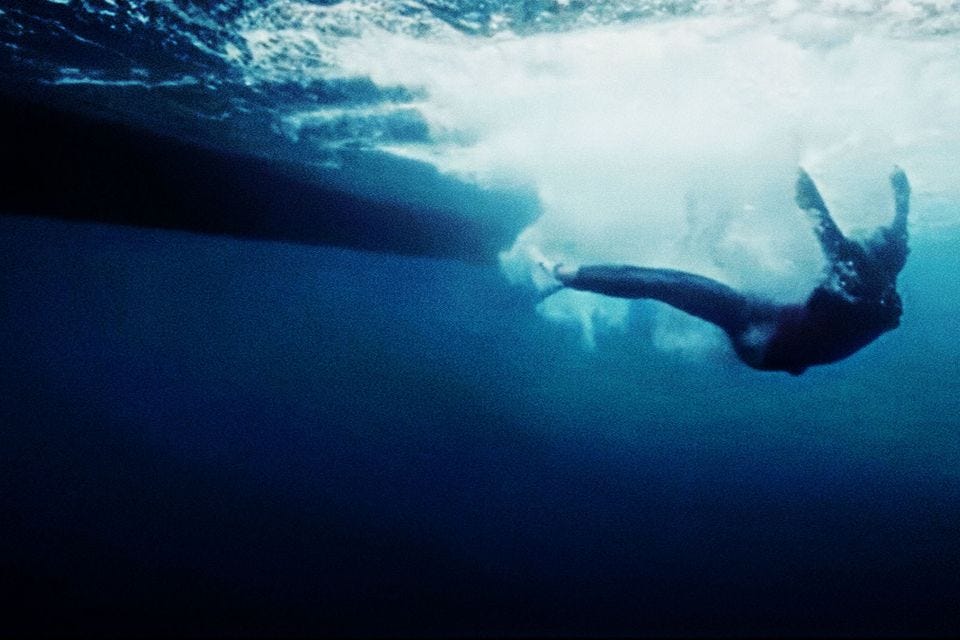 A reconstruction of a man landing in the Mediterranean Sea (Photo: BBC/Ben Steele)