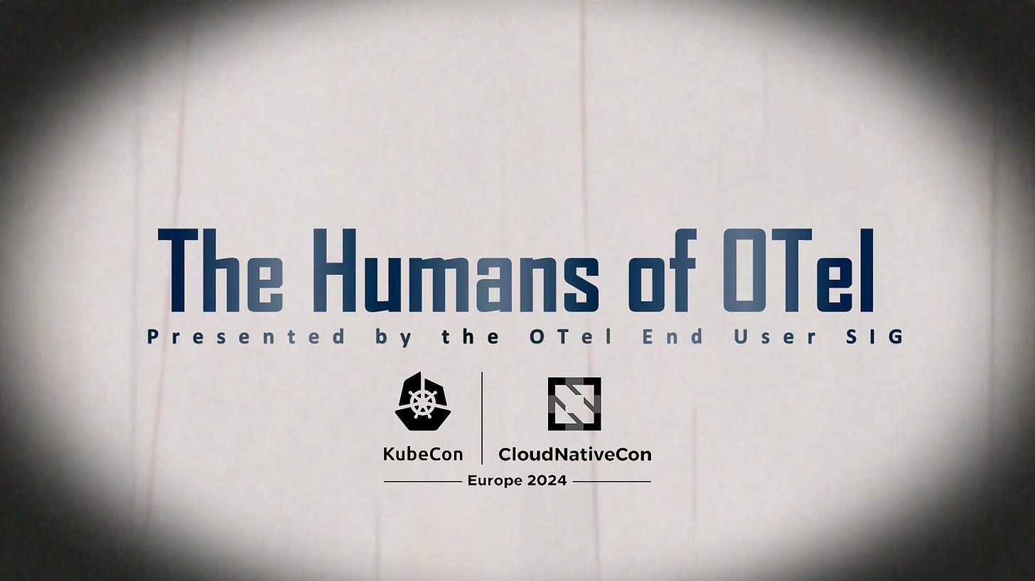 Title screen: The Humans of OTel, presented by the OTel End User SIG