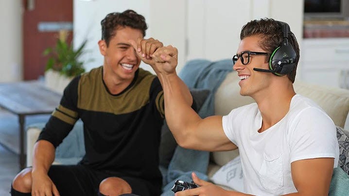 sexy guys using turtle beach recon 70 gaming fun