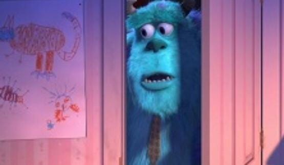 In Monsters Inc (2001) when Sully comes back through Boo's door there is a  drawing of Mike, Sully and Randal to the left of her closet. :  r/MovieDetails