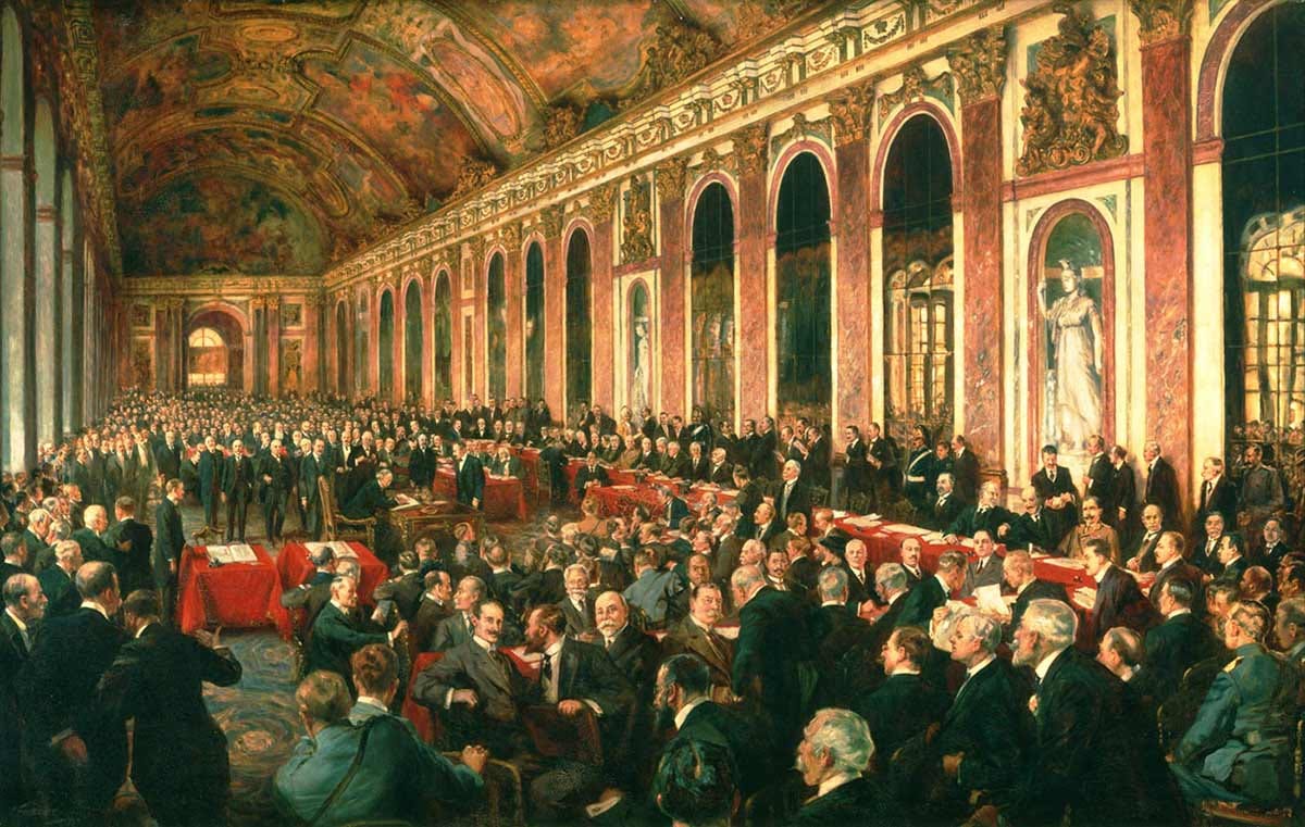 The Signing of the Treaty of Peace at Versailles, 28 June 1919 by Joseph Finnemore