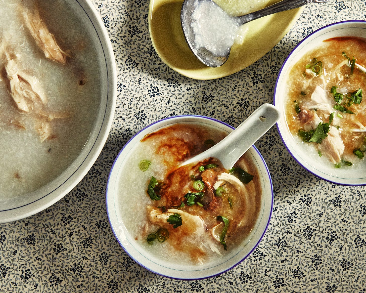 bowls of congee.