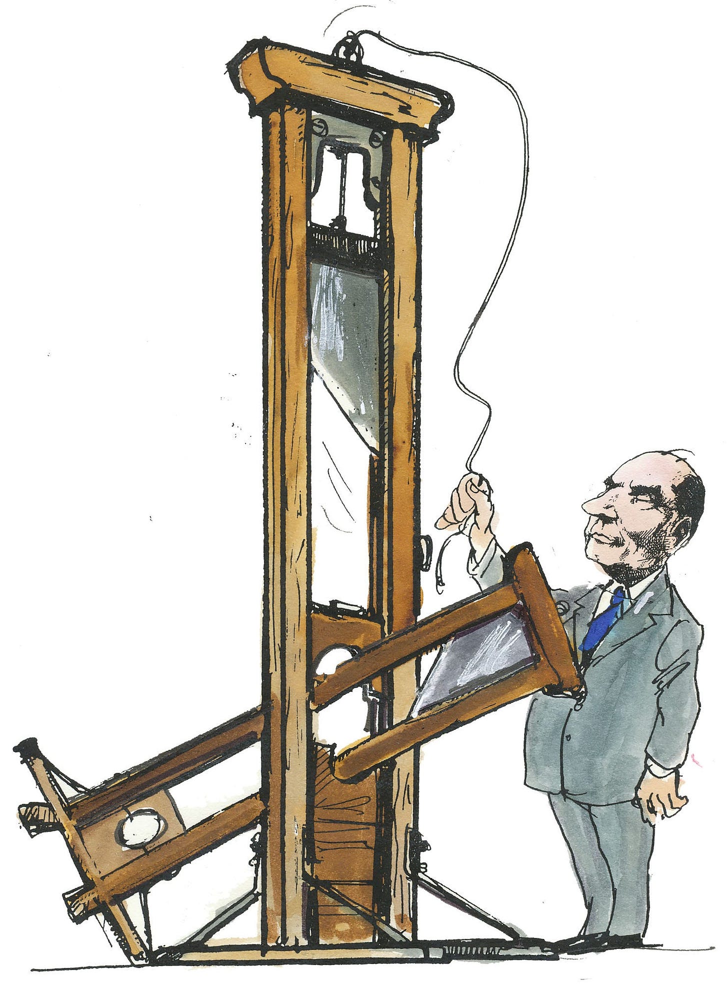 Drawing by Calvi for Le Figaro | Death penalty | Mitterrand