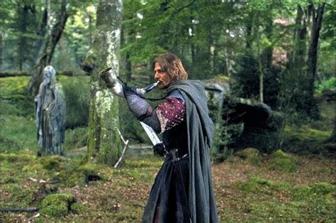 Boromir, blowing the Horn of Gondor. to sound the alarm that they were under attack, Fellowship ... Boromir, blowing the Horn of Gondor. to sound the alarm that they were under attack, Fellowship ...