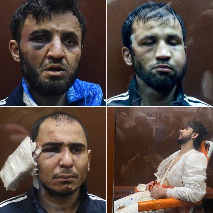 Four alleged perpetrators of the Moscow concert attack following their  arrests. : r/pics