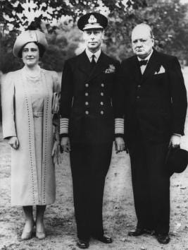 Winston Churchill with George VI and Queen Elizabeth the Queen Mother, May 1940