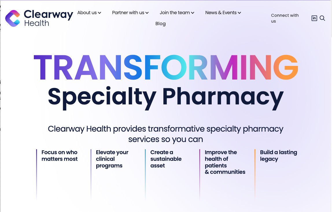 Clearway Health, a specialty pharmacy services company partnering with hospitals and health systems, has unveiled Charter, its new proprietary patient management software solution developed to support the specific needs of specialty pharmacy programs within a hospital or health system.