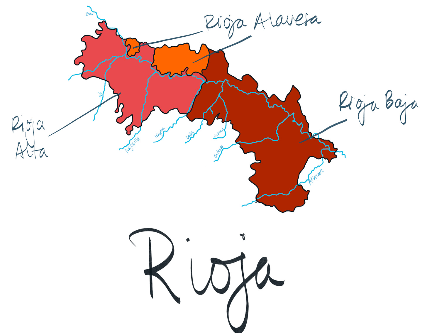 rioja wine region map by Kate from Survives on Wine