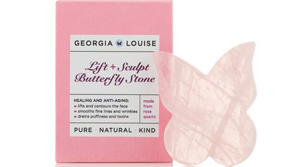 The new Georgia Louise Rose Quartz Butterfly Stone smoothes wrinkles and reduces puffiness. 