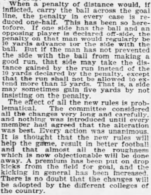 1894 Football Rule Changes