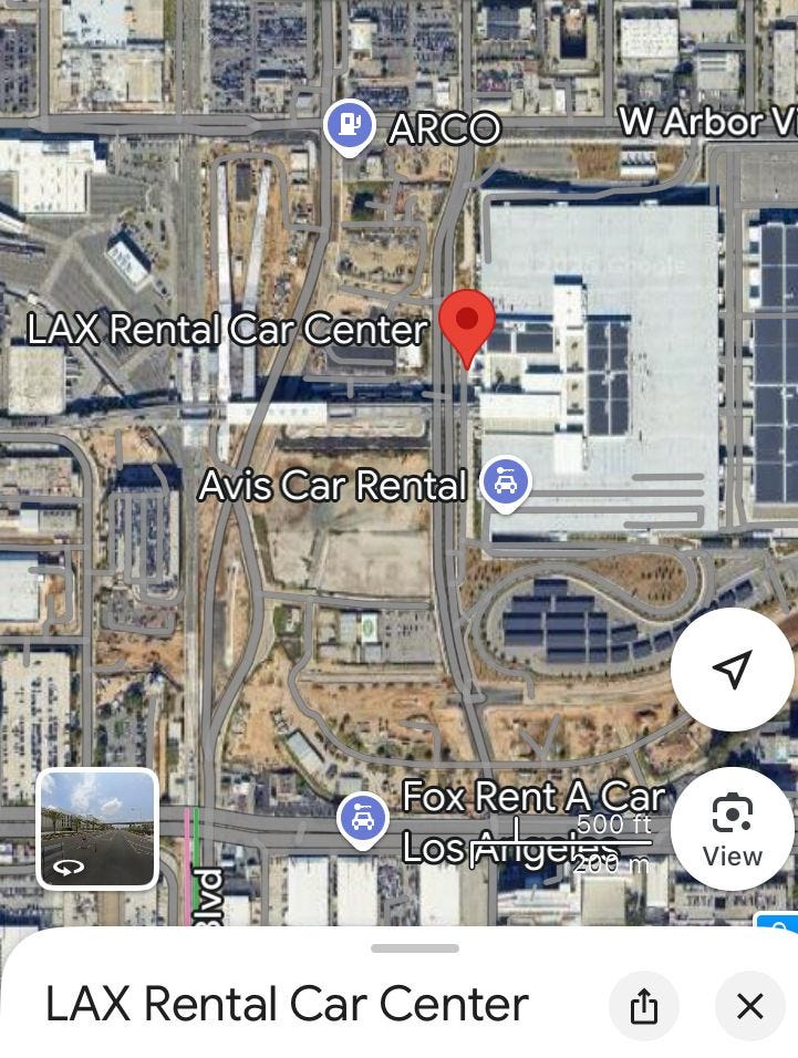 Satellite view of enormous multistory parking garage 