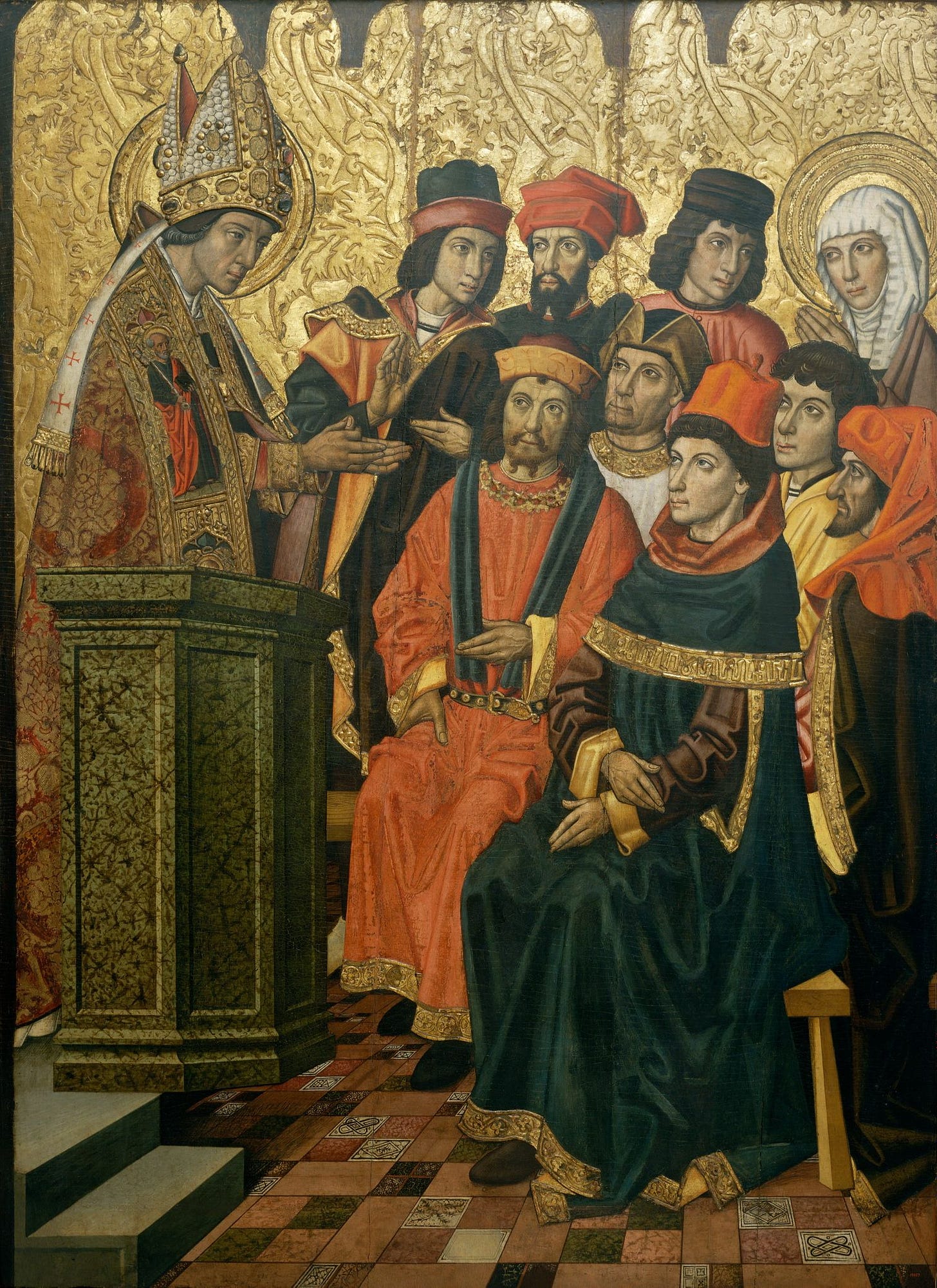 Augustine hears his mentor, Ambrose of Milan, preach.