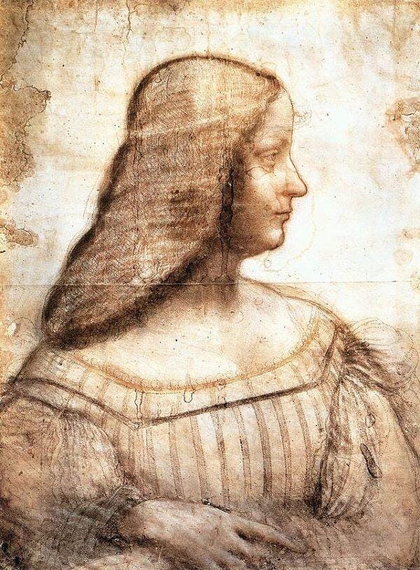 Portrait of Isabella d'Este - by Leonardo da Vinci