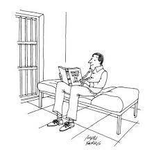 Prisoner sits on bunk reading Who's Who In Jail." - New Yorker Cartoon'  Premium Giclee Print - Joseph Farris | Art.com