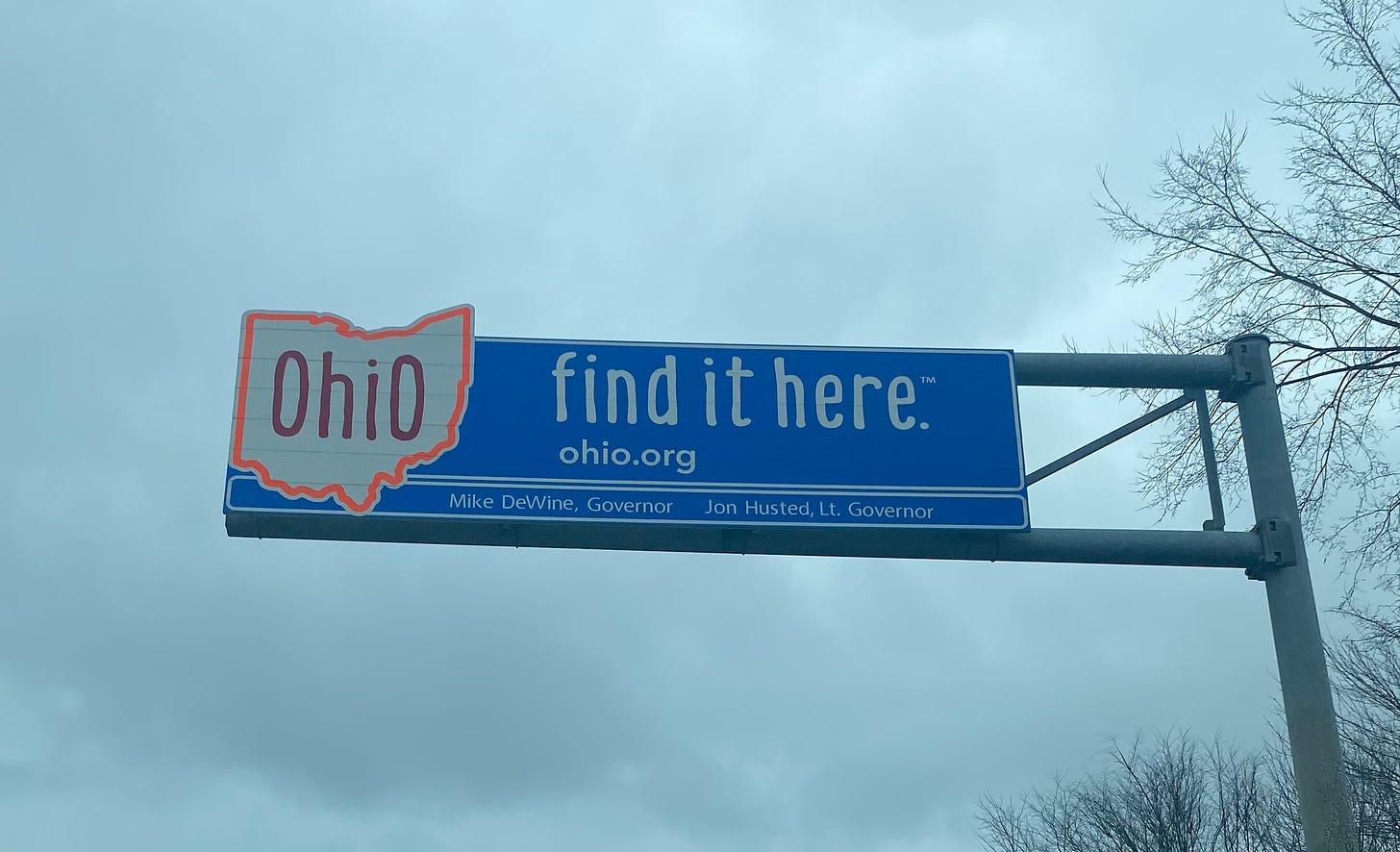 A sign for Ohio, proclaiming find it here