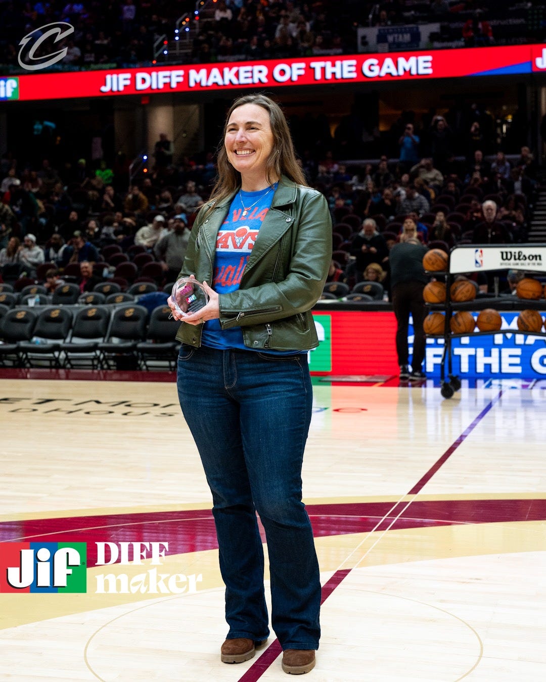 May be an image of 1 person, playing basketball and text that says 'JIF DIFF MAKER OF THE GAME VELA A all Wilson THE F THE Jif maker DIEE'