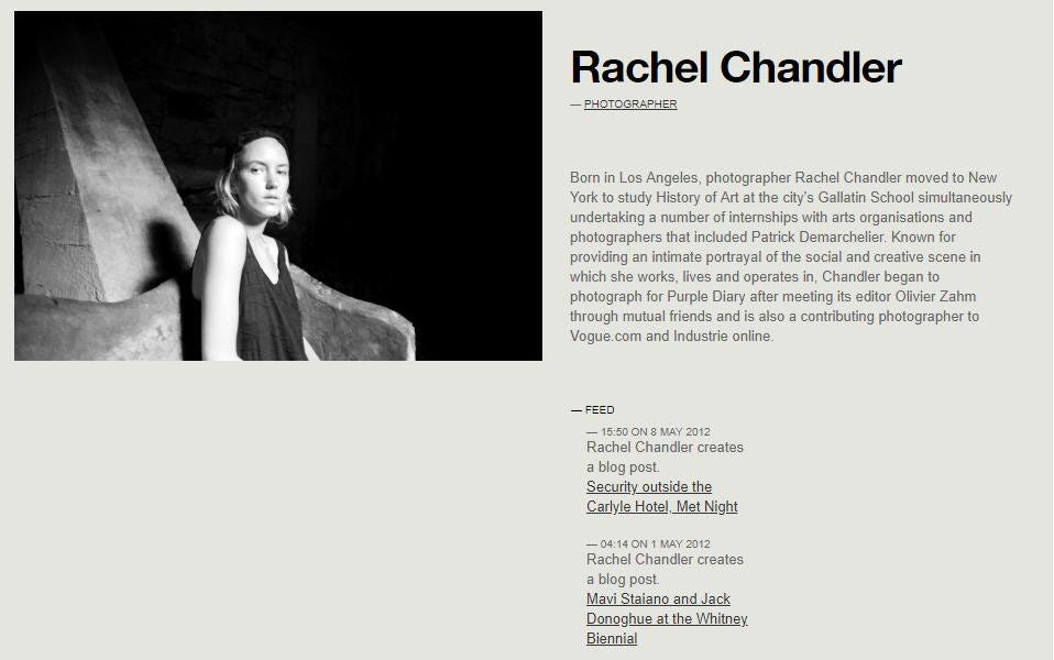 Rachel Chandler started as an intern for Patrick Demarchelier who was Princess Diana's & Vanderbilts photographer https://www.wmagazine.com/gallery/16-models-to-watch-in-2017-as-predicted-by-midland-agencys-rachel-chandler-and-walter-pearce/allDemarchelier has been accused of sexual assult in the past #QAnon  #WWG1WGA  #MEGA  #GreatAwakening  #DarkToLight  #Epstein  #RayChandler