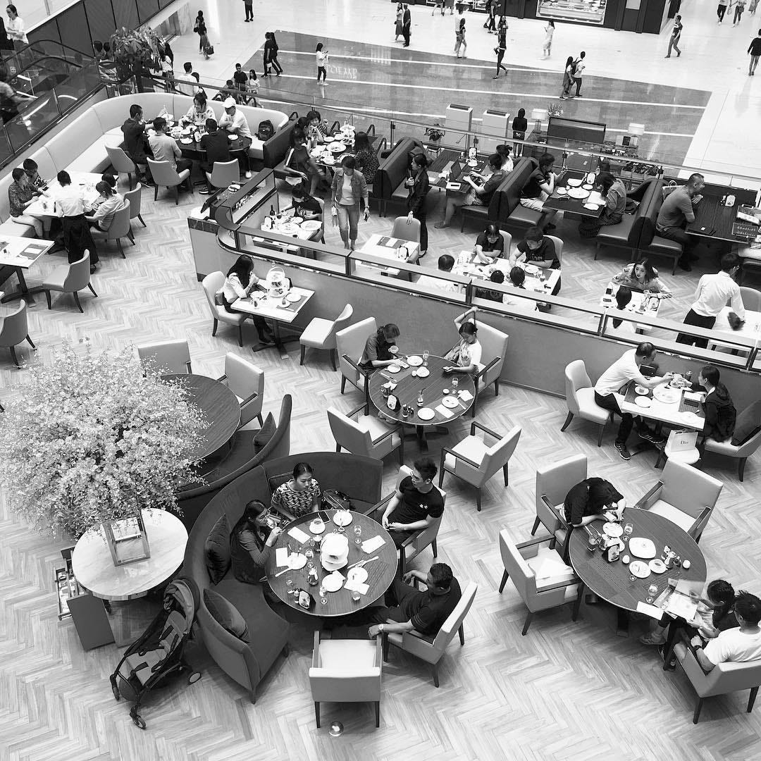 Shopping mall in Wangfujing, Beijing.