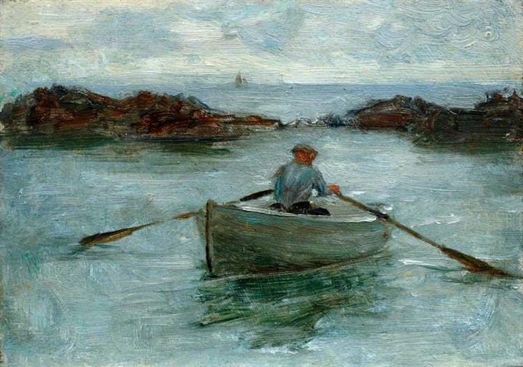 Man Rowing a Dinghy - Henry Scott Tuke - WikiArt.org