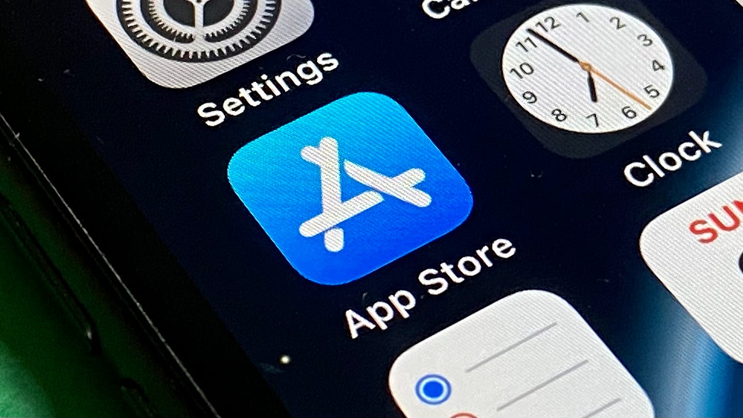 Closeup shoot of the AppStore app icon on an iPhone