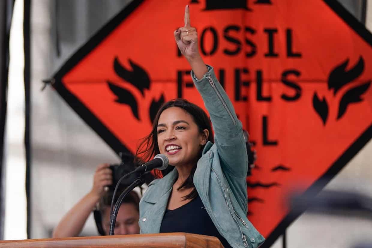 AOC at the march rally