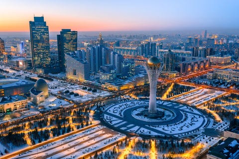 An aerial view of Astana
