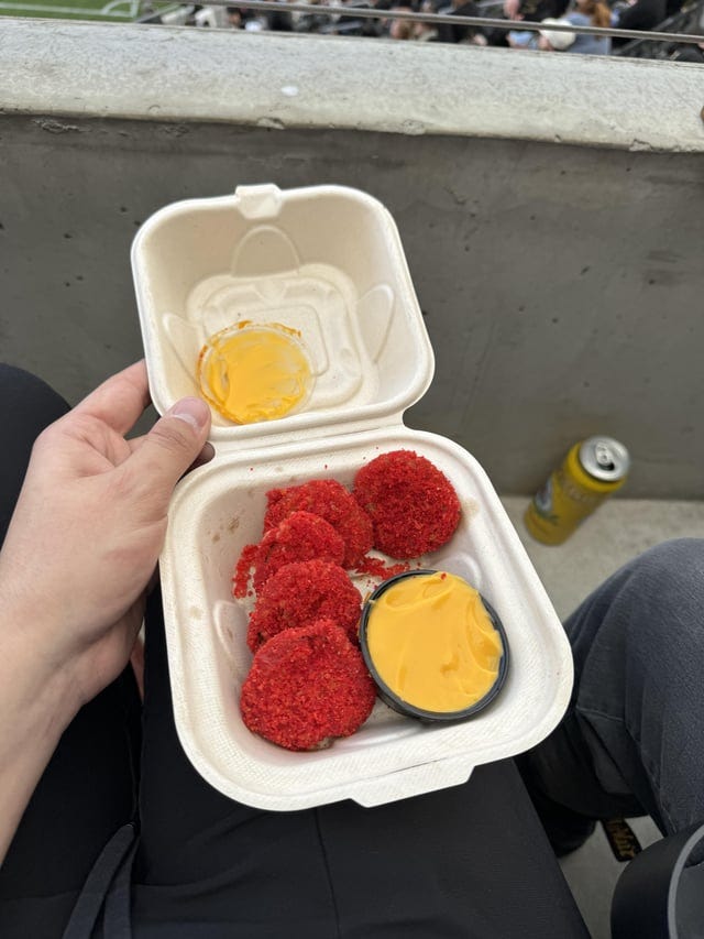 r/LAFC - Match Day 1: Carne Asada Fries & Hot Cheeto Fried Pickles Review