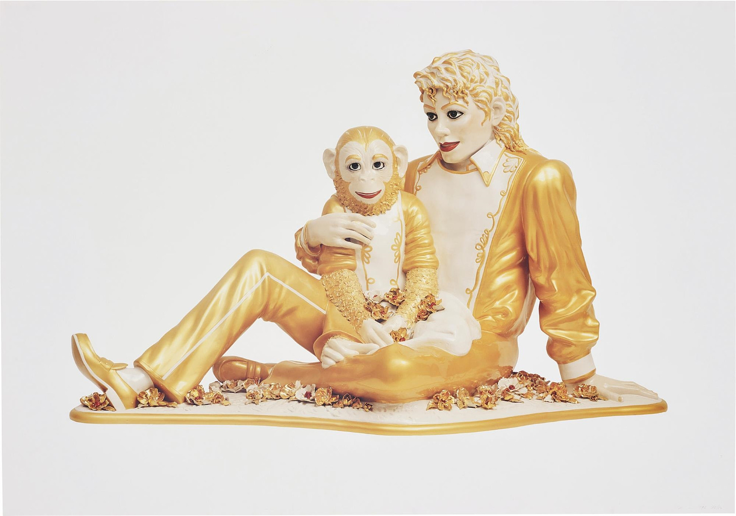 Jeff Koons | Michael Jackson and Bubbles (1995) | MutualArt