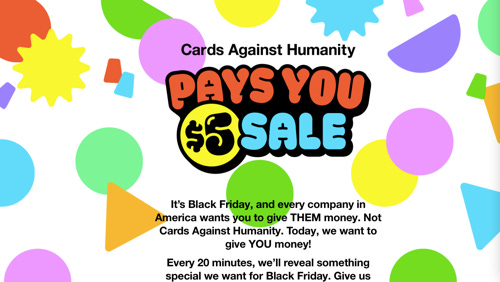 Screenshot of Cards Against Humanity Campaign.