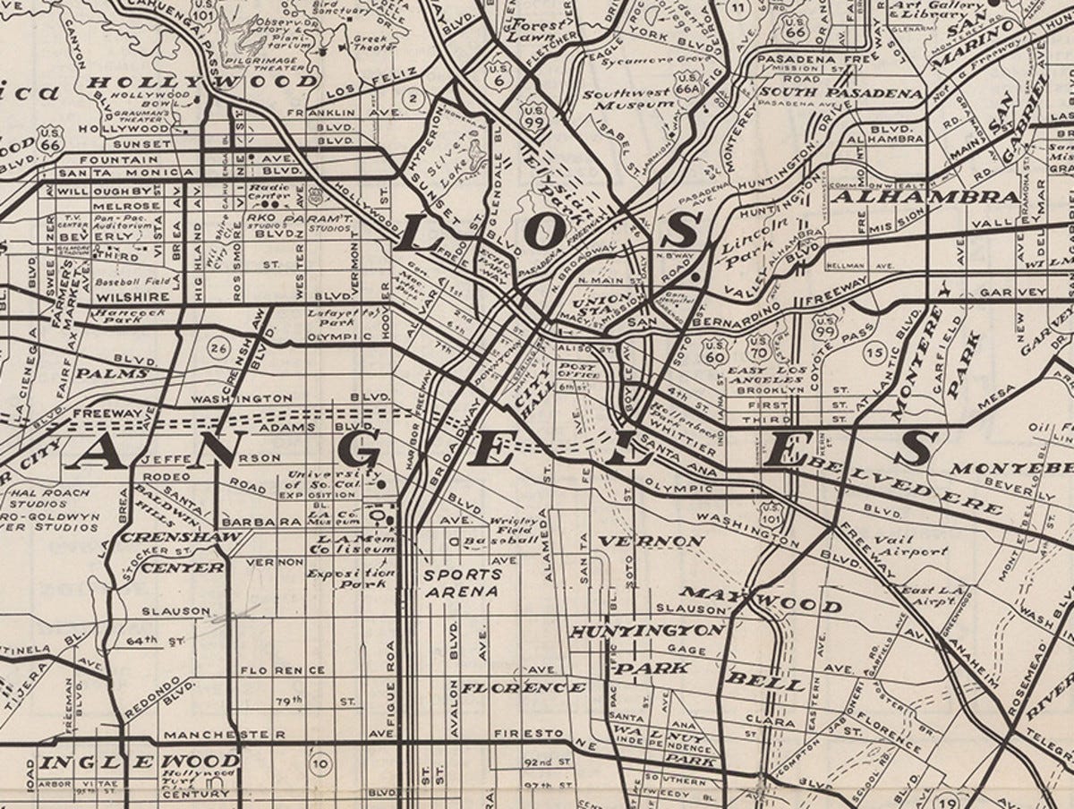 Norman’s Map of the Los Angeles Metropolitan Area, Norman Garbush, 1960