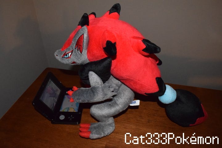 Zoroark playing on the 3DS, an image Cat used to sign off the Victory Road forum in 2018