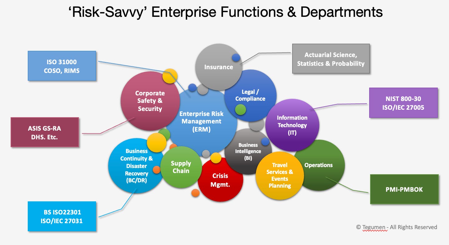 Risk savvy enterprise functions and departments